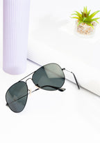 ShadowGlide: Sleek Black Aviator Shades | Polarized