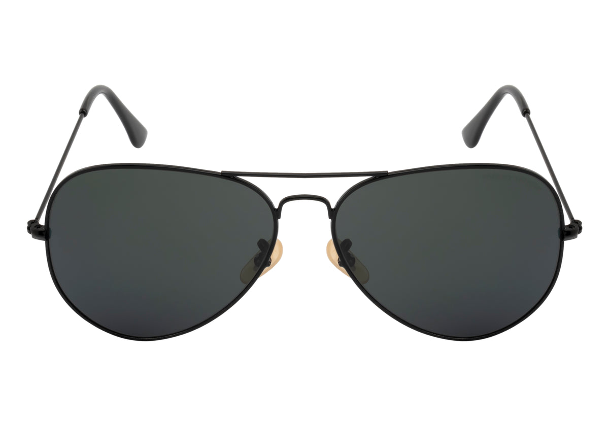 ShadowGlide: Sleek Black Aviator Shades | Polarized