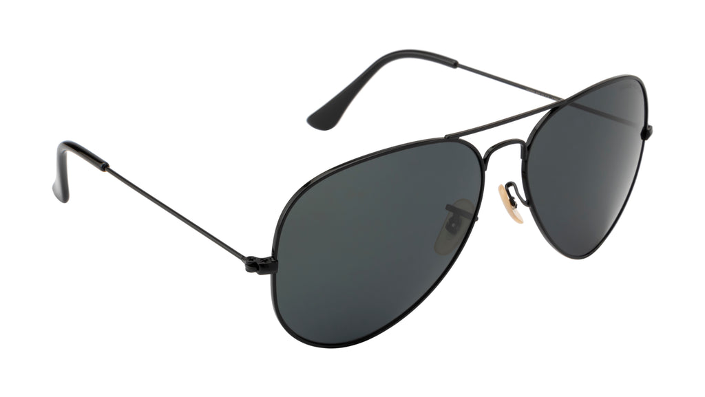 ShadowGlide: Sleek Black Aviator Shades | Polarized