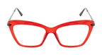 Women'S Cat-Eye Eyewear Frame In Red And Black Hues For A Stylish Statement