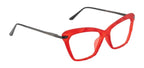 Women'S Cat-Eye Eyewear Frame In Red And Black Hues For A Stylish Statement
