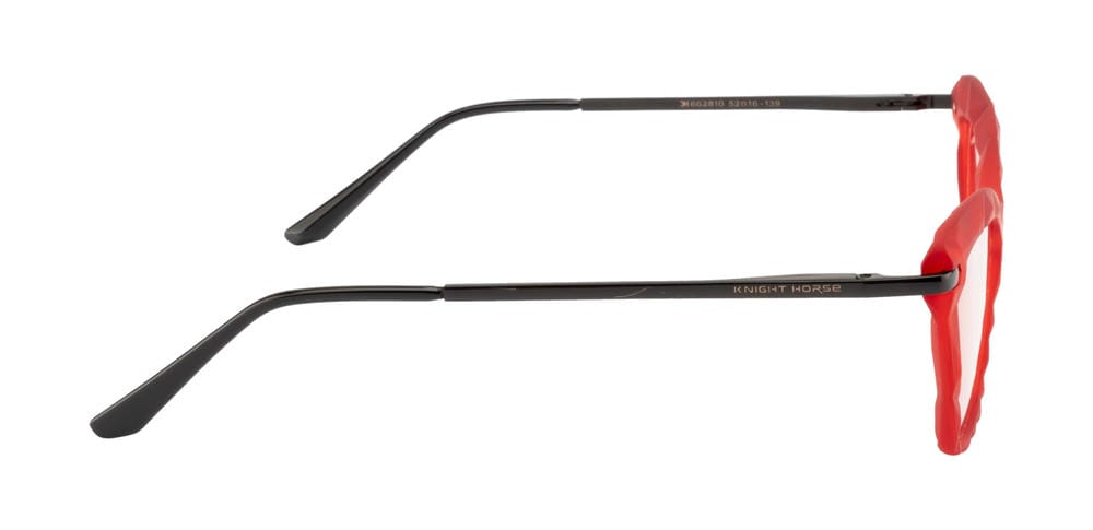 Women'S Cat-Eye Eyewear Frame In Red And Black Hues For A Stylish Statement