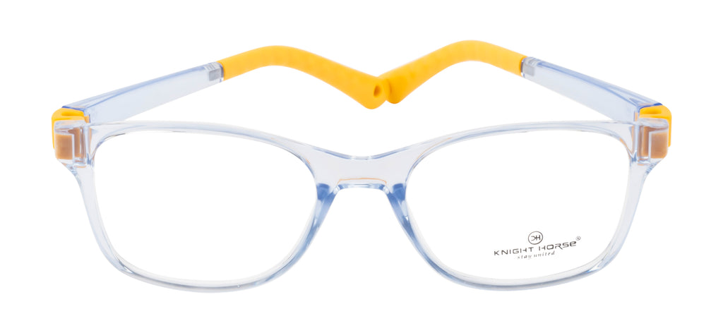 Kids Rectangle Eyewear in Glossy Blue & Yellow - Lightweight & Flexible