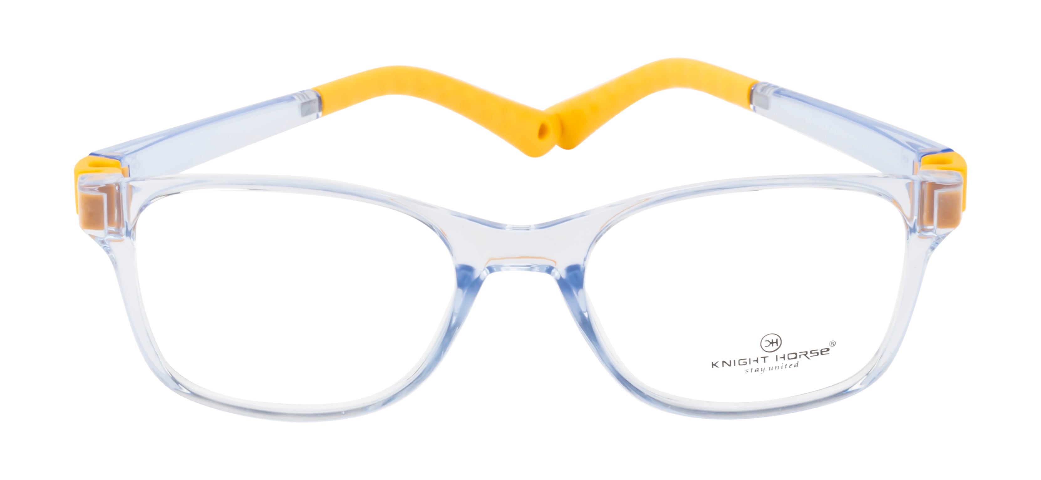 Kids Rectangle Eyewear in Glossy Blue & Yellow - Lightweight & Flexible