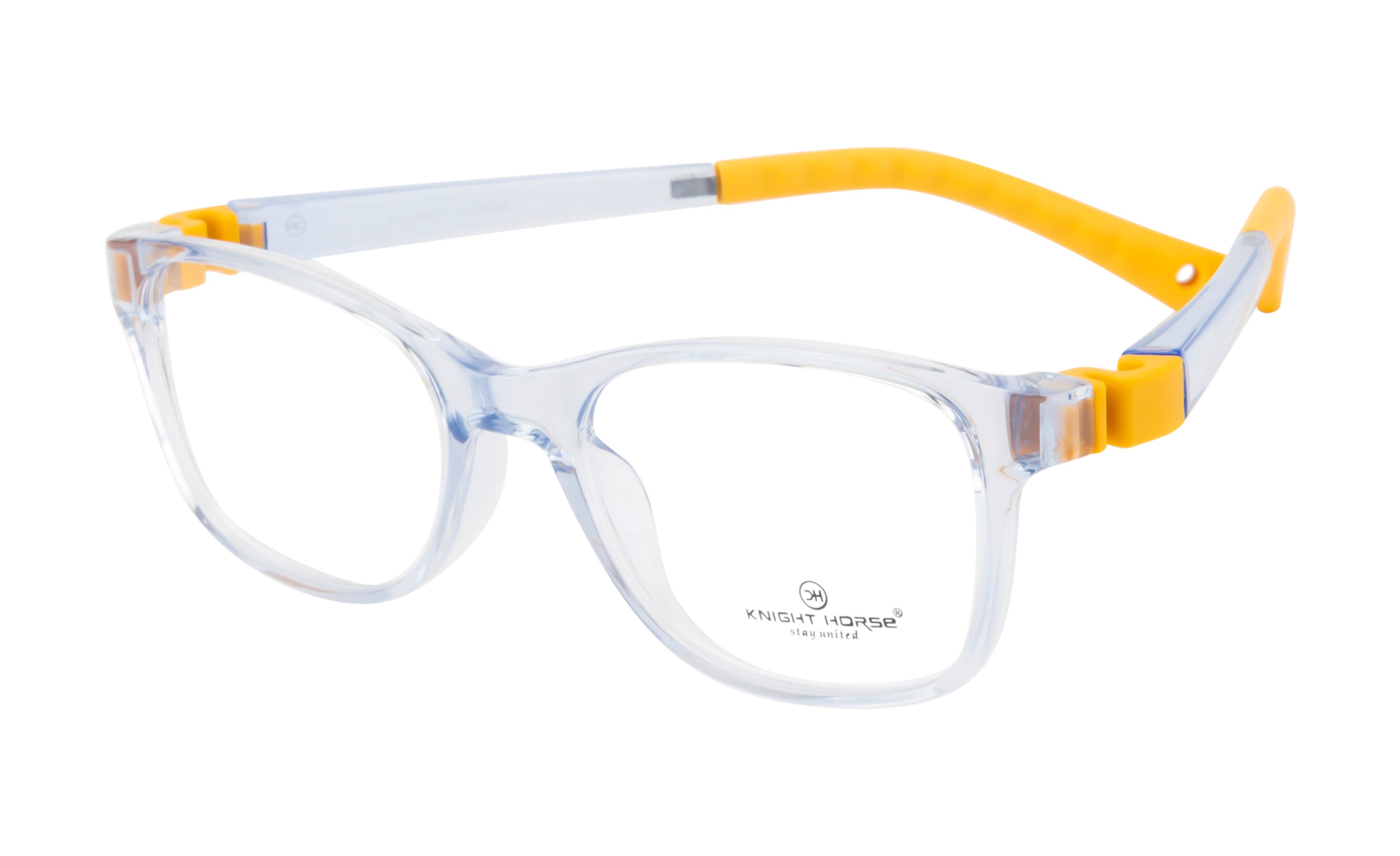 Kids Rectangle Eyewear in Glossy Blue & Yellow - Lightweight & Flexible