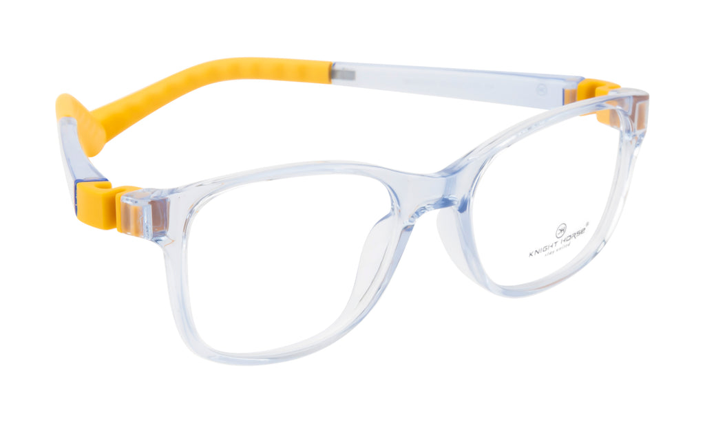 Kids Rectangle Eyewear in Glossy Blue & Yellow - Lightweight & Flexible