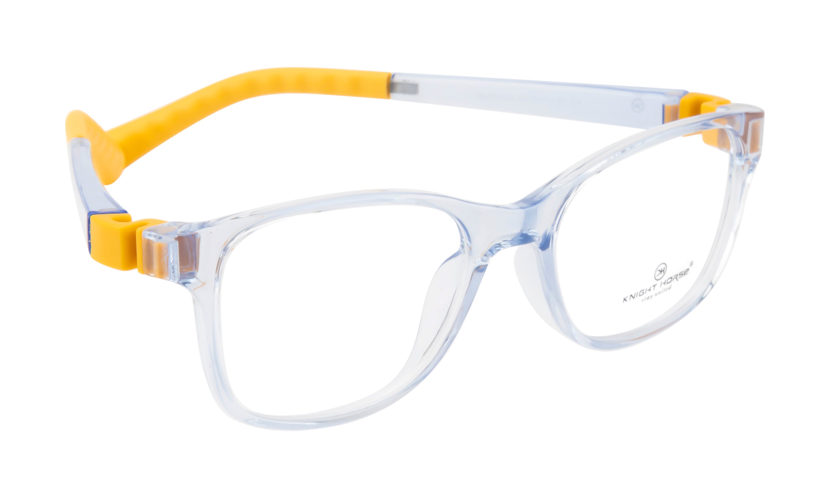 Kids Rectangle Eyewear in Glossy Blue & Yellow - Lightweight & Flexible