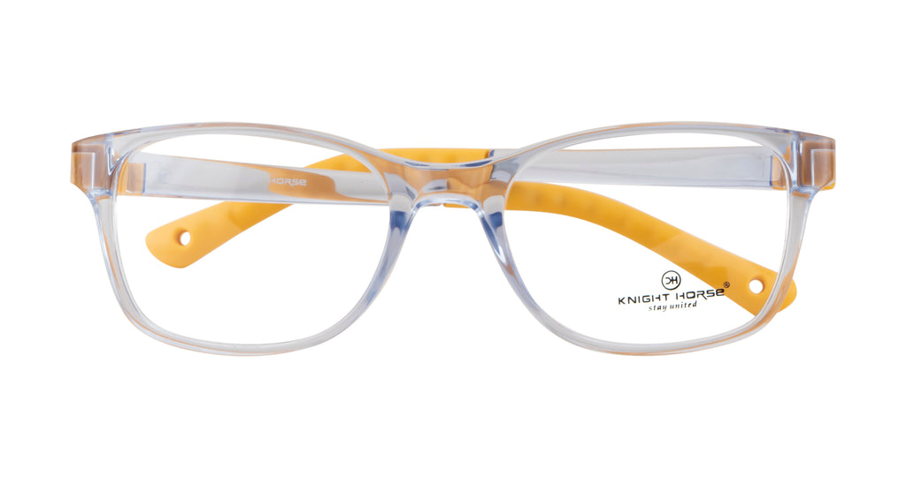 Kids Rectangle Eyewear in Glossy Blue & Yellow - Lightweight & Flexible