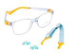 Kids Rectangle Eyewear in Glossy Blue & Yellow - Lightweight & Flexible