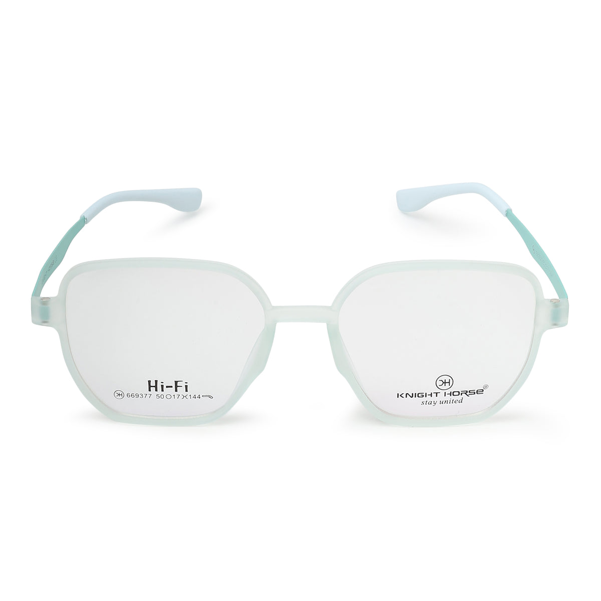 Knight Horse  Transparent Mint Green Soft Square Full Rim Eyeglasses for Men & Women
