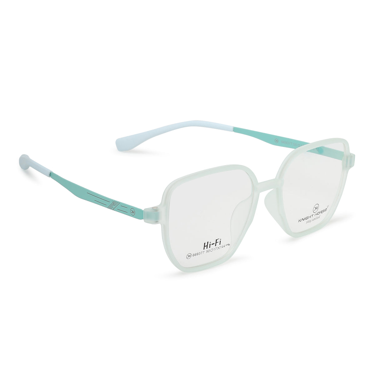 Knight Horse  Transparent Mint Green Soft Square Full Rim Eyeglasses for Men & Women