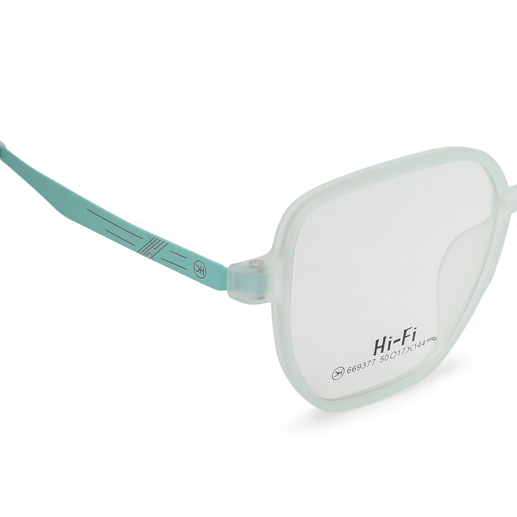 Knight Horse  Transparent Mint Green Soft Square Full Rim Eyeglasses for Men & Women