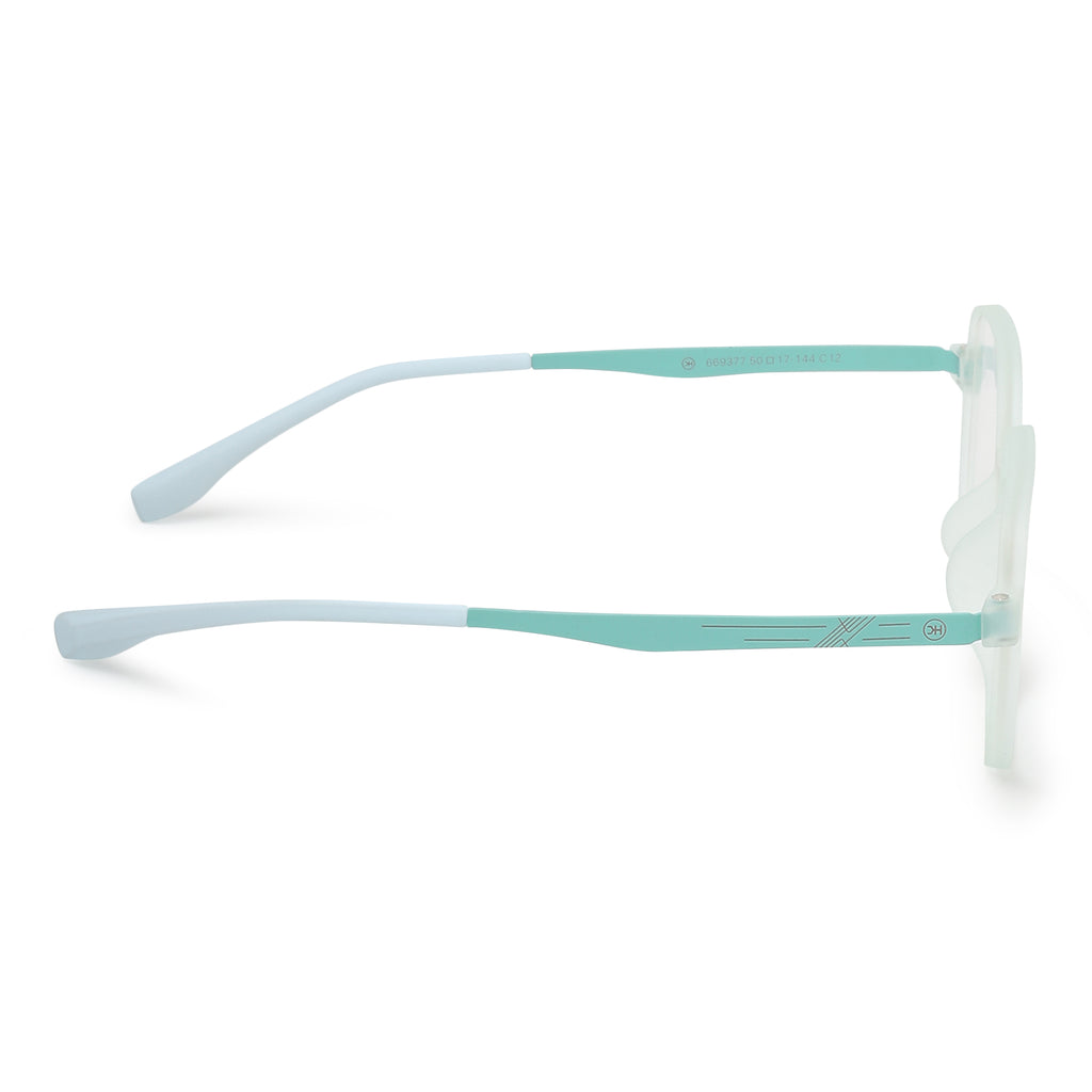 Knight Horse  Transparent Mint Green Soft Square Full Rim Eyeglasses for Men & Women