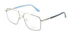 Metal Eyewear- Square Aviator| Silver & Blue| Spring Hinges
