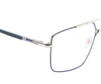 Metal Eyewear- Square Aviator| Silver & Blue| Spring Hinges