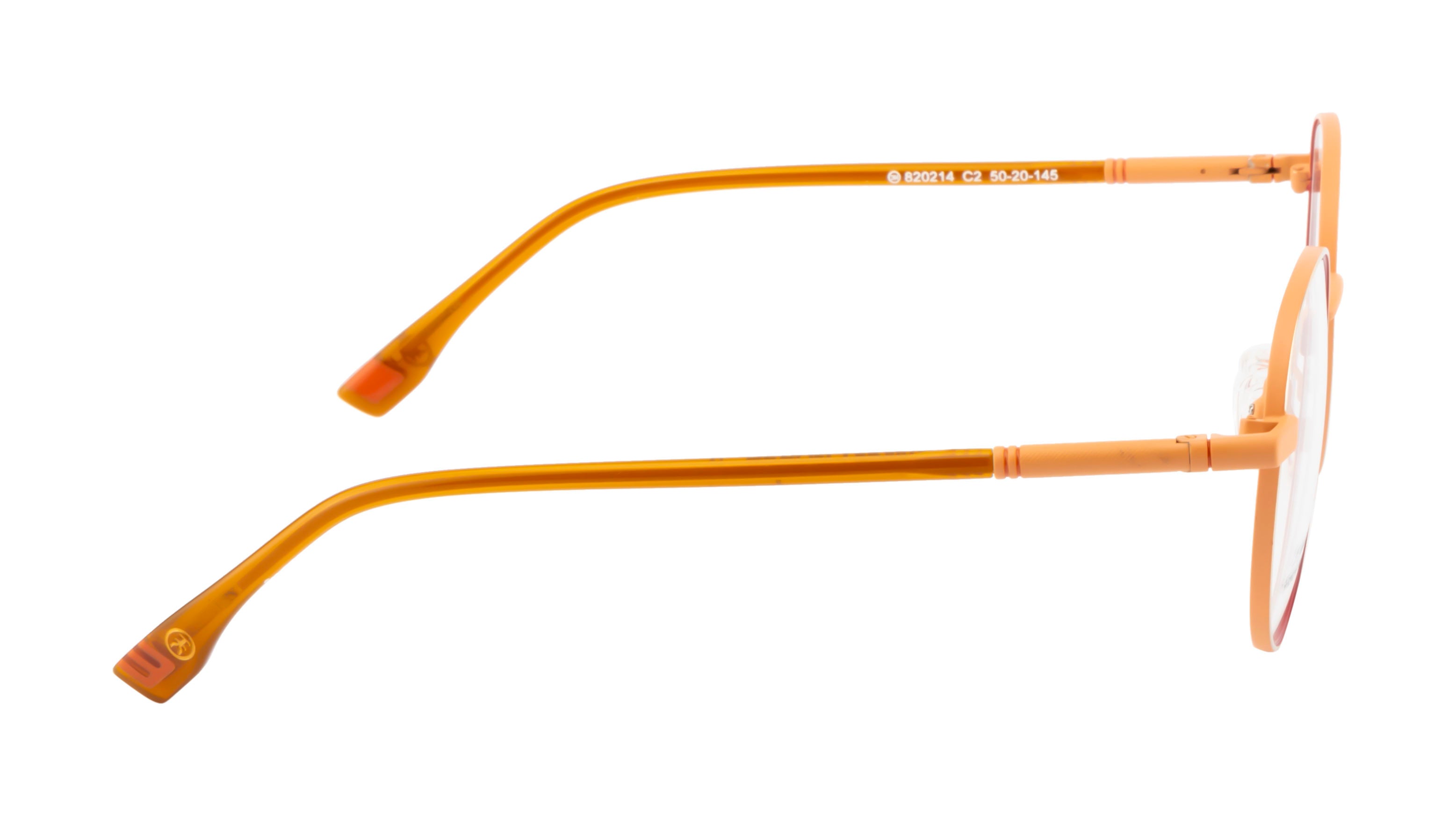 RadiantRounds: Premium Metal Eyewear Frame - Vibrant Orange with Spring