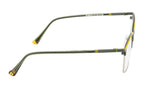 Square Charm - Premium Metal Eyewear Frame in Grey and Yellow with Spring