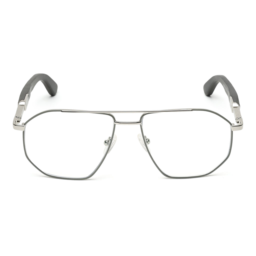 Knight Horse Men’s Full Rim Metal Eyeglass Frame with Wooden Finish Temples