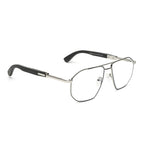 Knight Horse Men’s Full Rim Metal Eyeglass Frame with Wooden Finish Temples