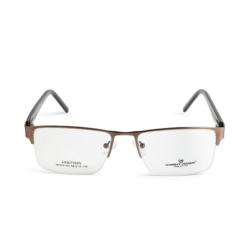 Knight Horse Men’s Half Rim Metal Rectangular Eyeglasses