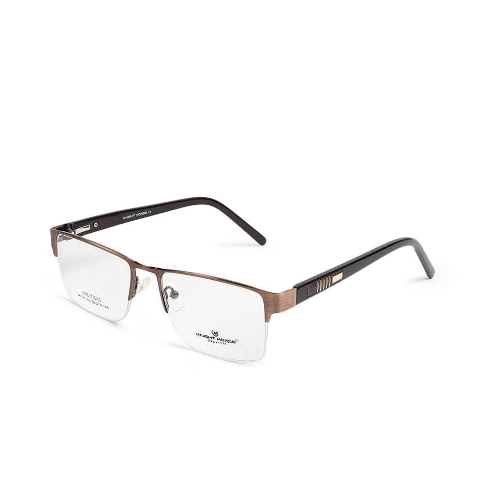 Knight Horse Men’s Half Rim Metal Rectangular Eyeglasses