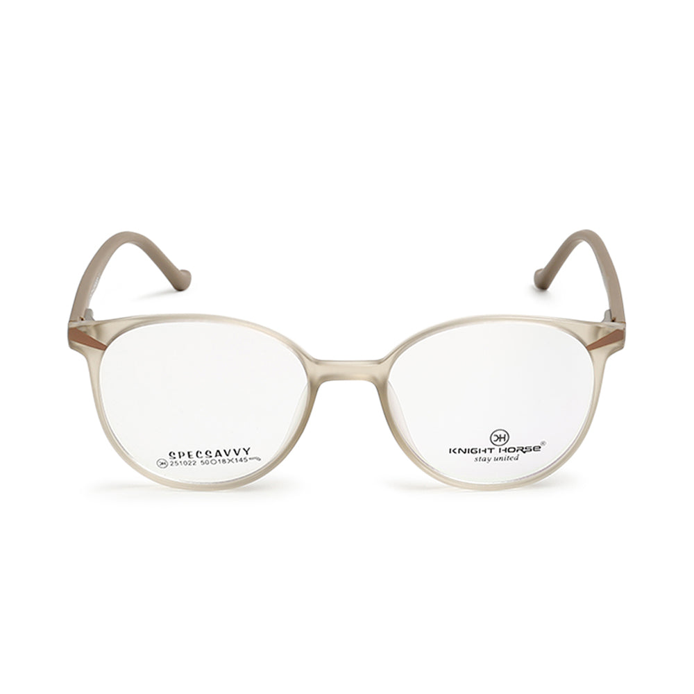 Knight Horse Women’s Round TR Eyeglasses –Transparent Beige