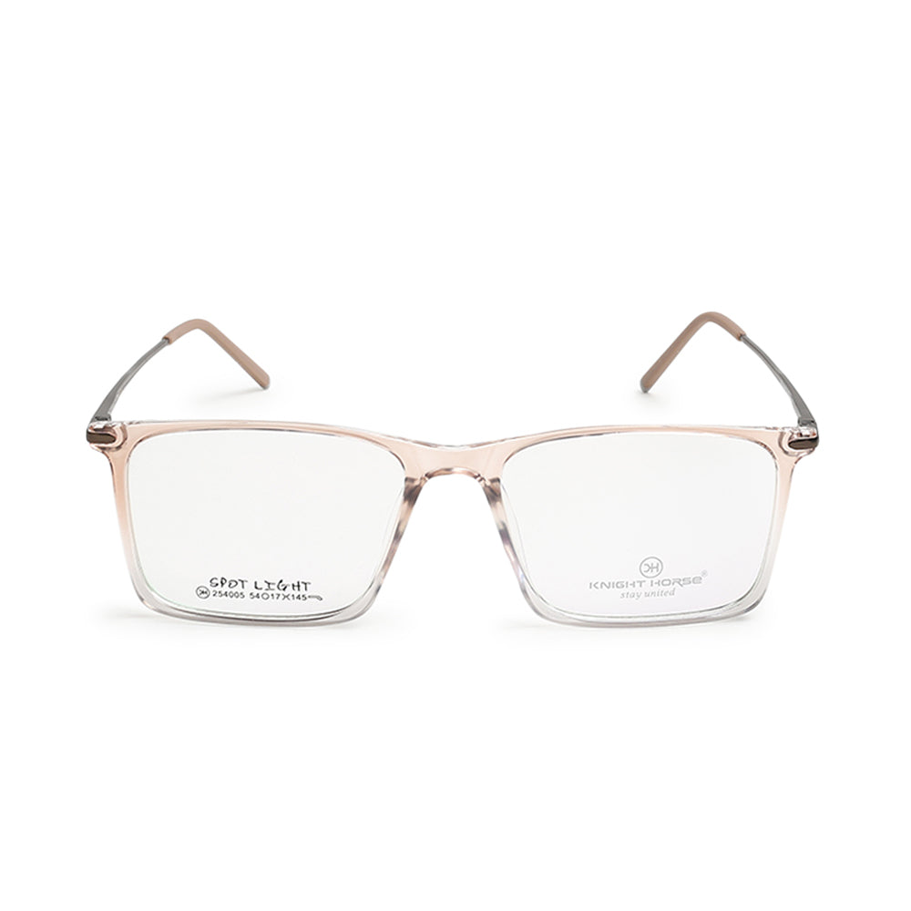 Modern Rectangular Eyewear | Transparent Light Beige