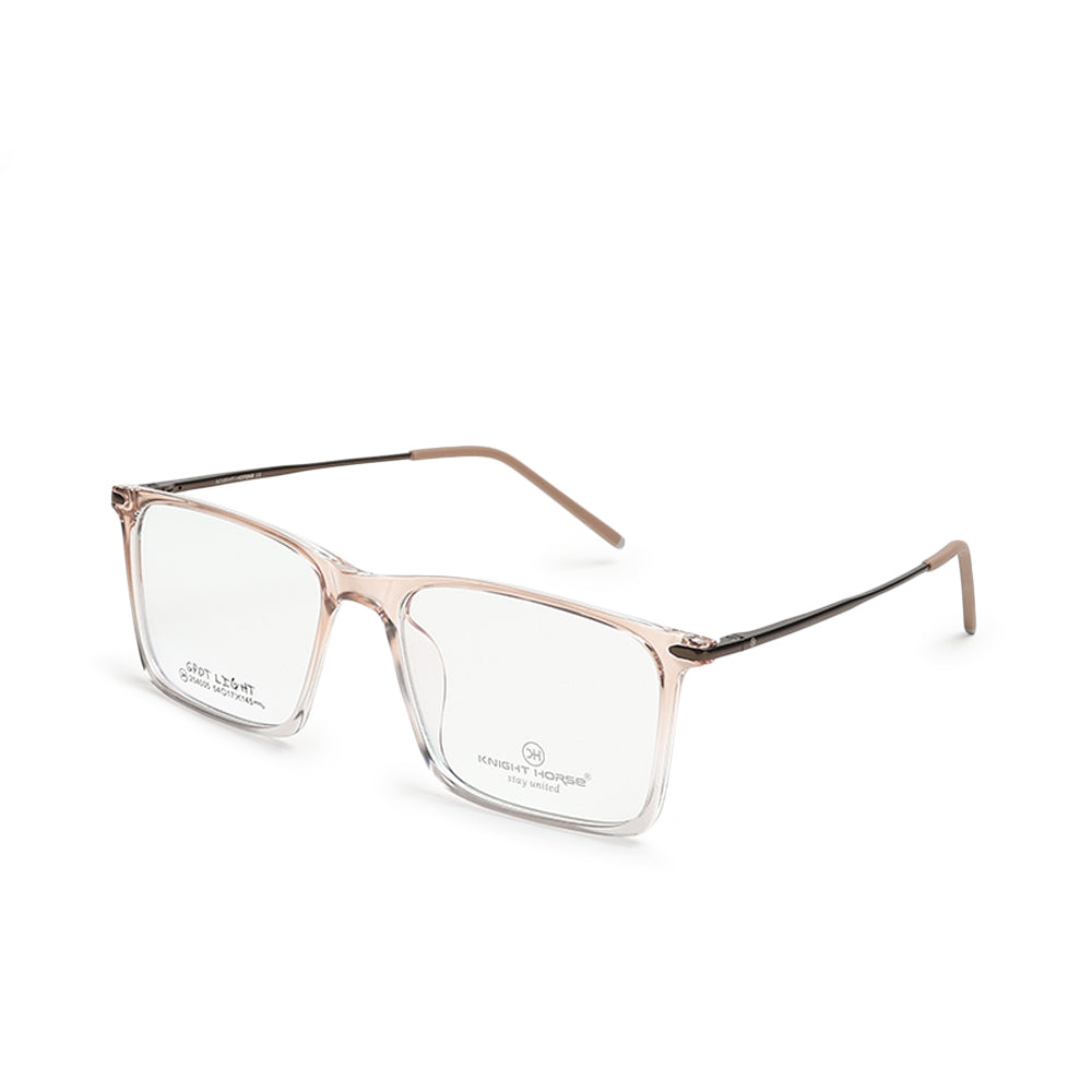 Modern Rectangular Eyewear | Transparent Light Beige