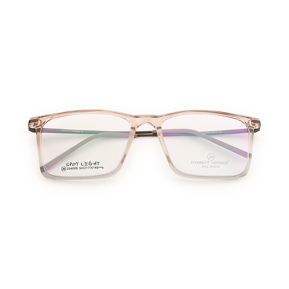Modern Rectangular Eyewear | Transparent Light Beige