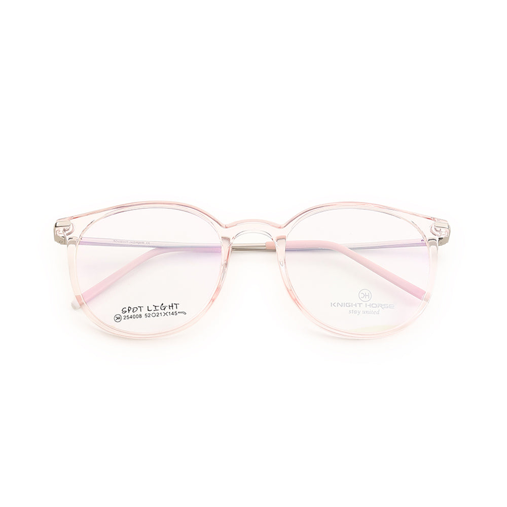 Knight Horse Women’s Stylish Round TR Frame with Metal Sides