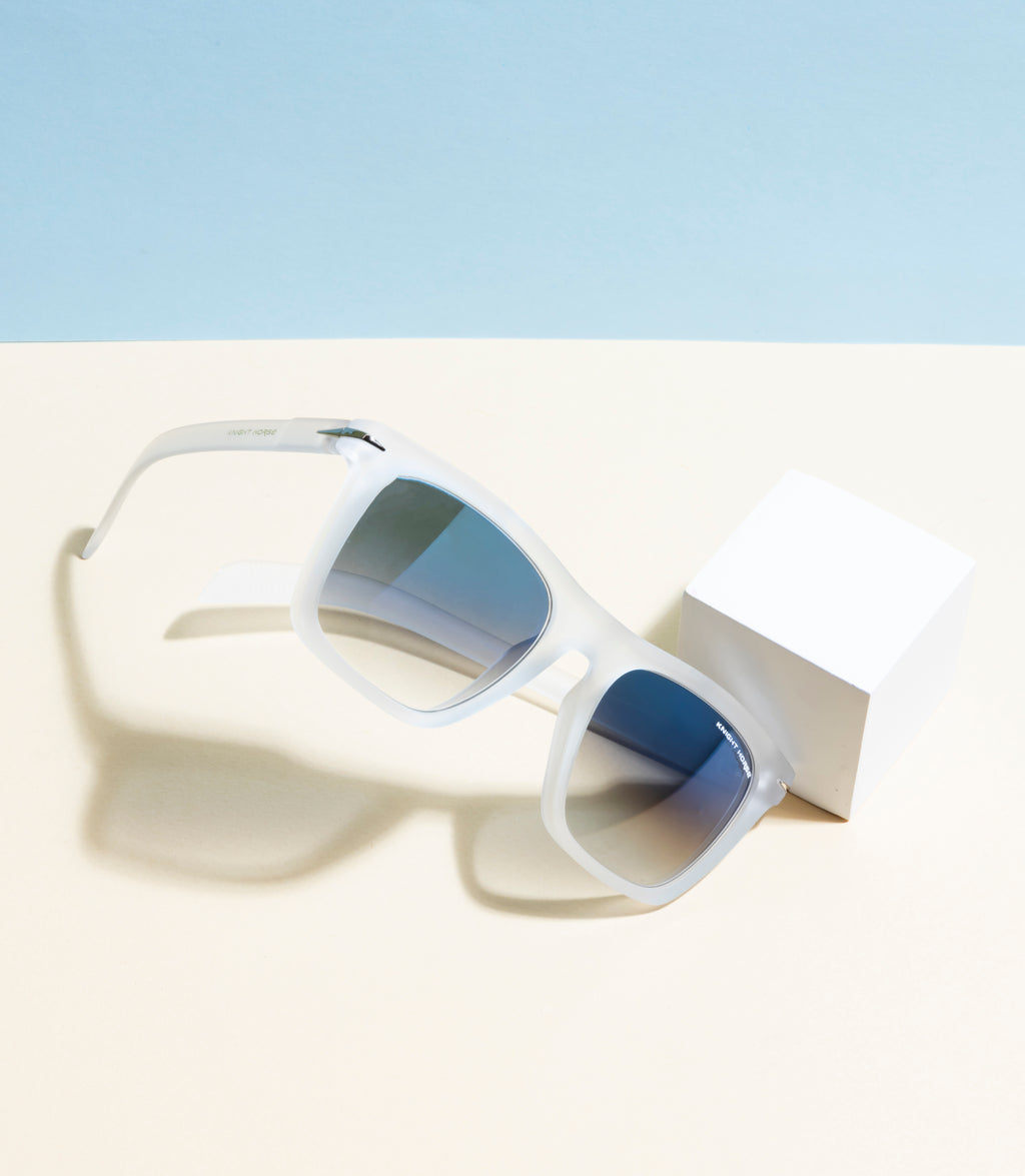 DualTone Square Sunglasses | Matte Transparent White