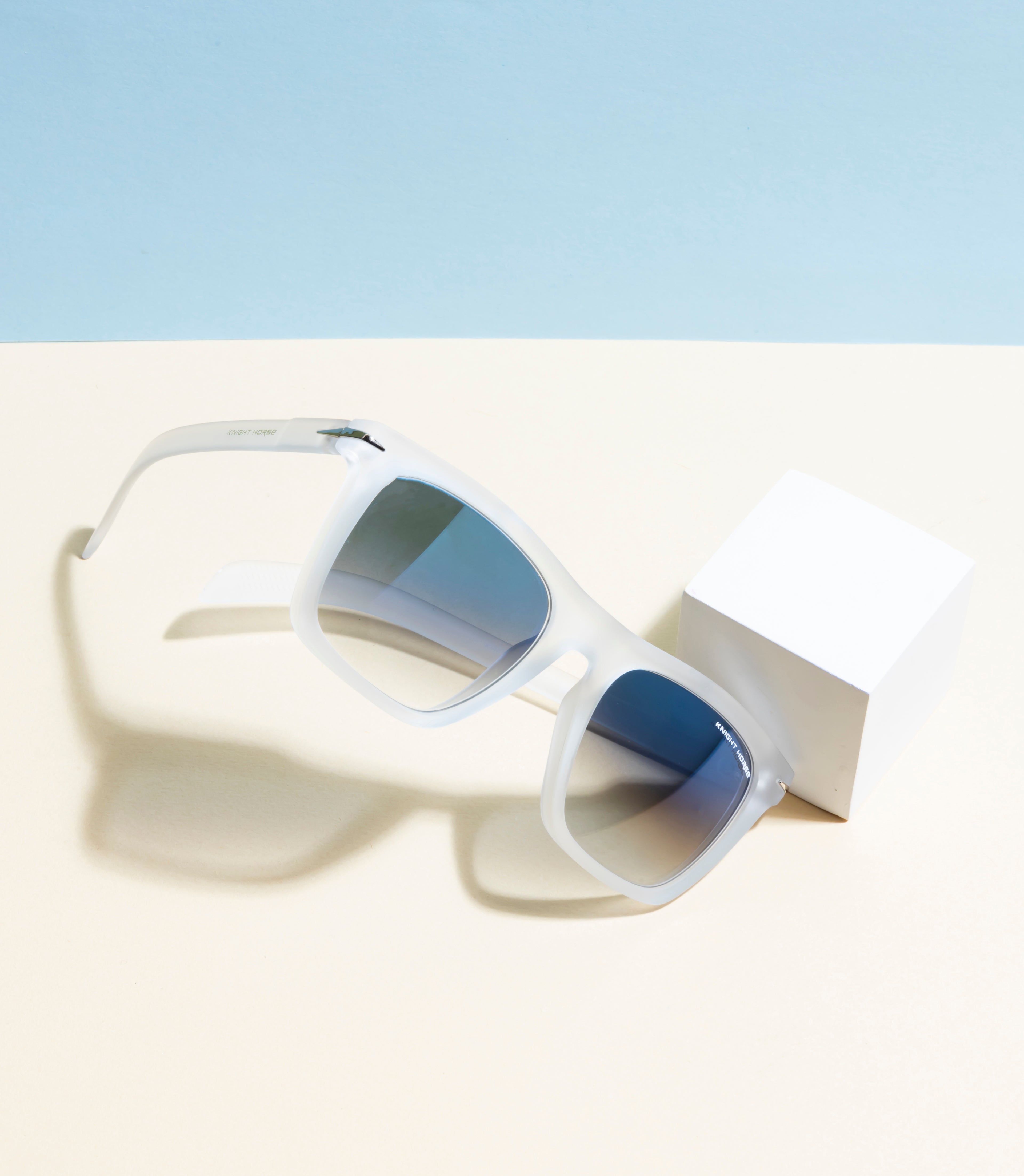 DualTone Square Sunglasses | Matte Transparent White