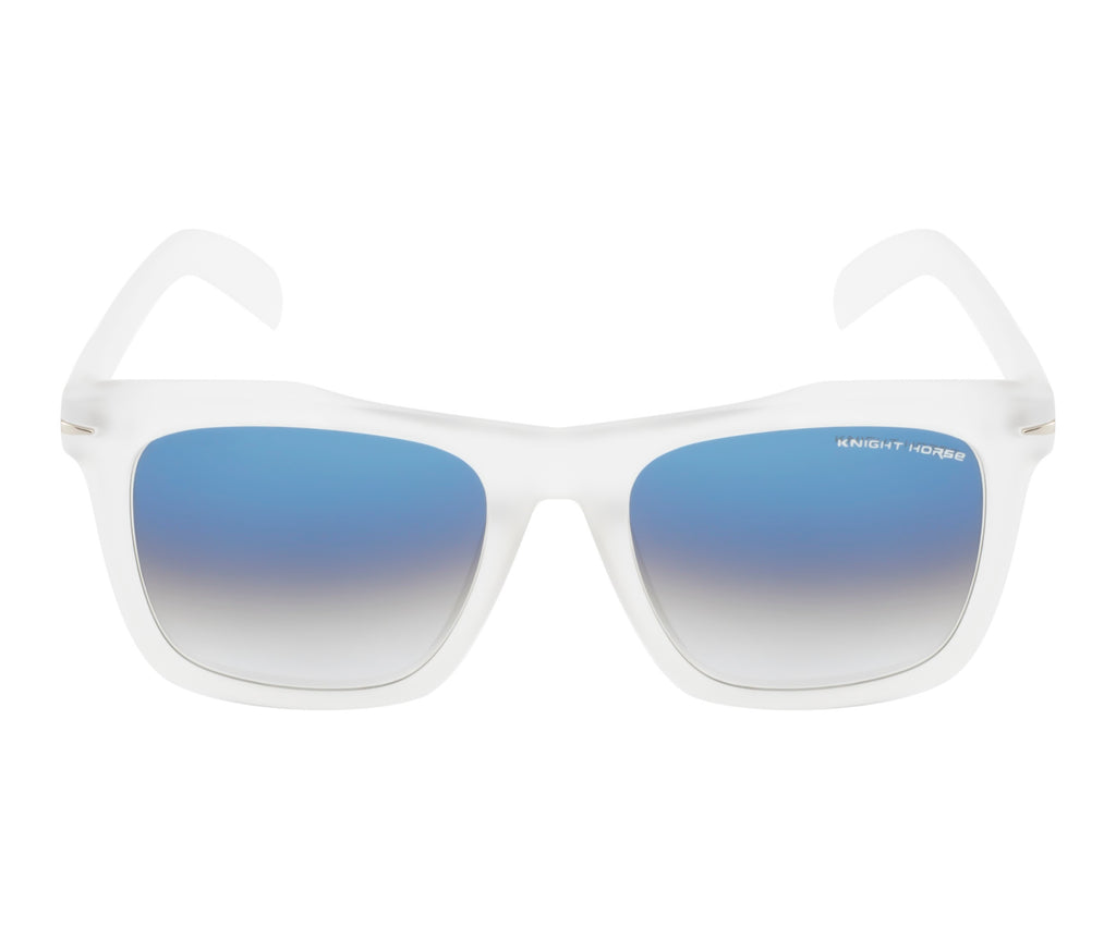 DualTone Square Sunglasses | Matte Transparent White