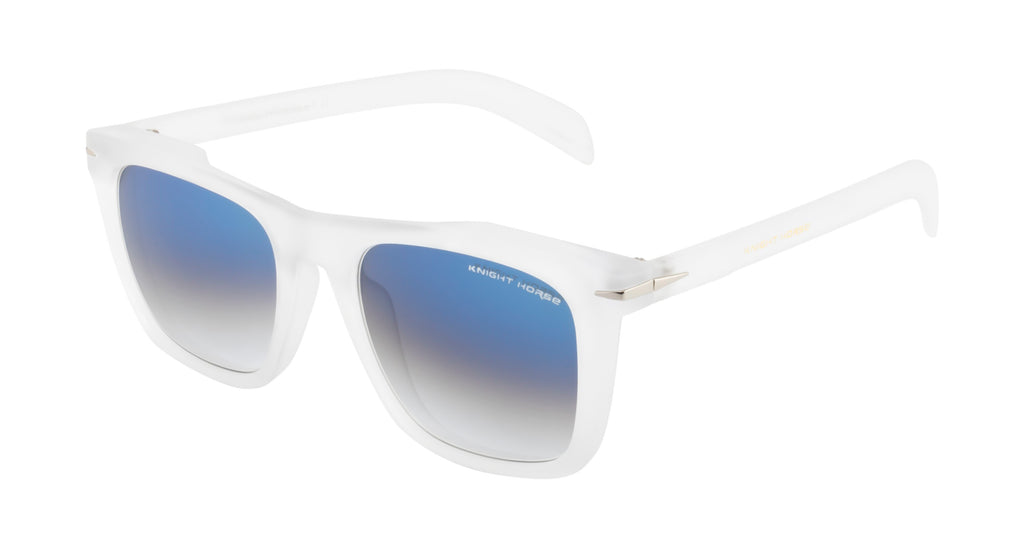 DualTone Square Sunglasses | Matte Transparent White