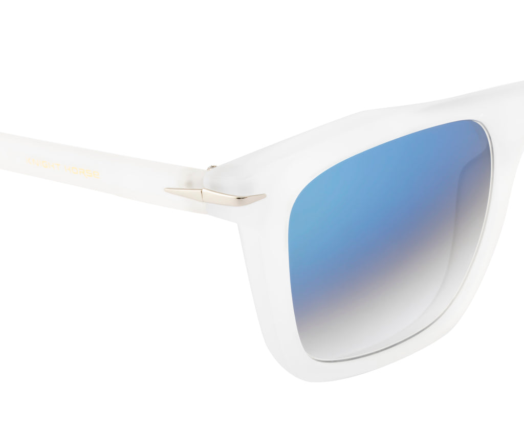 DualTone Square Sunglasses | Matte Transparent White