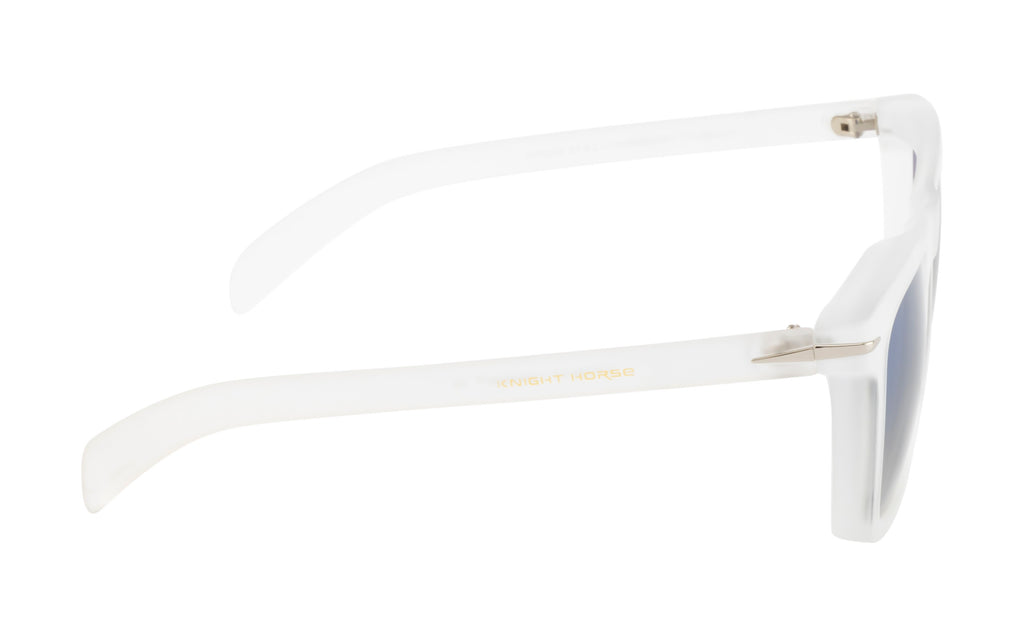 DualTone Square Sunglasses | Matte Transparent White