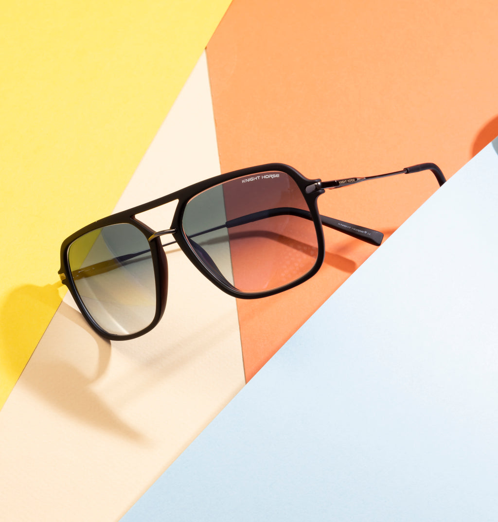 Matte Black Sunglasses | Polarized | Unisex | Double Color Lens