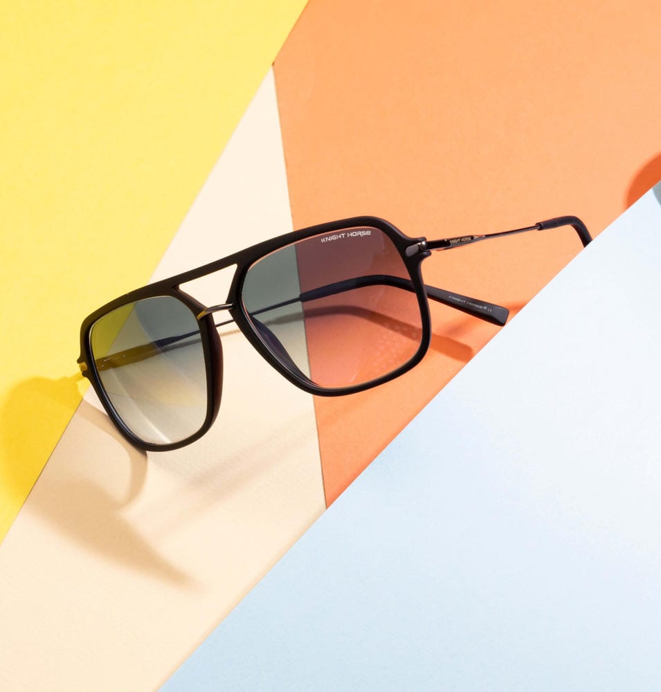 Matte Black Sunglasses | Polarized | Unisex | Double Color Lens