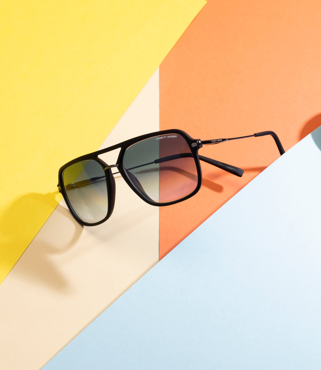 Matte Black Sunglasses | Polarized | Unisex | Double Color Lens