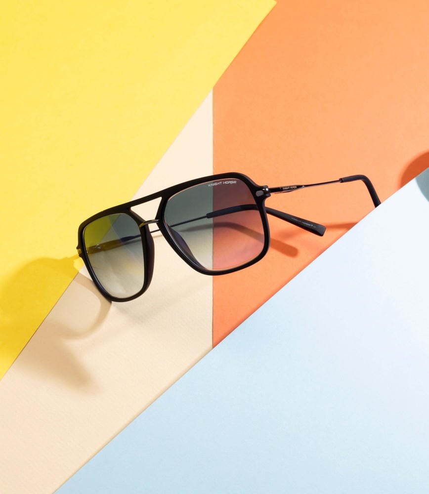 Matte Black Sunglasses | Polarized | Unisex | Double Color Lens