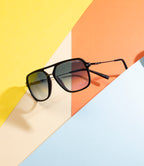 Matte Black Sunglasses | Polarized | Unisex | Double Color Lens