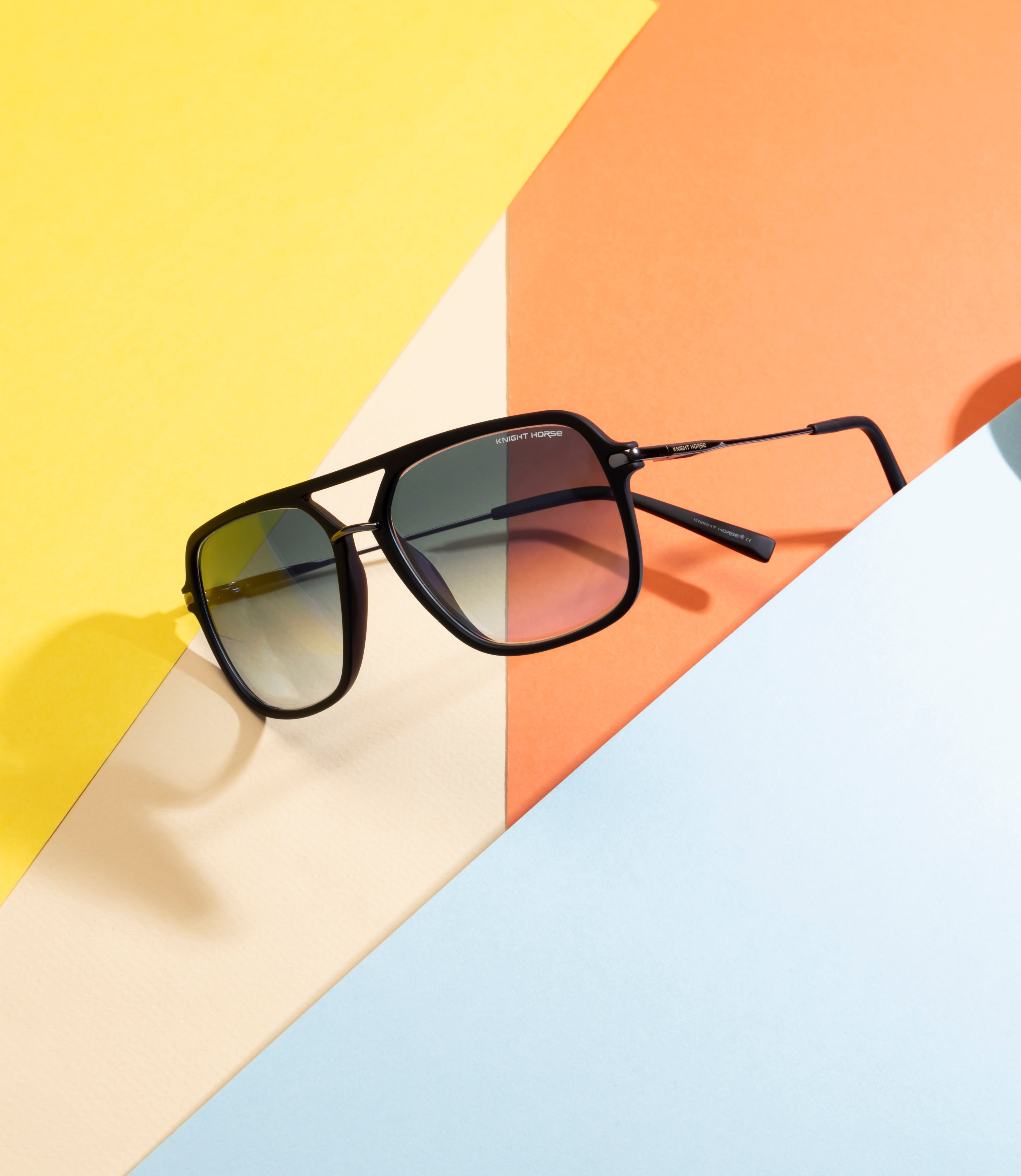 Matte Black Sunglasses | Polarized | Unisex | Double Color Lens