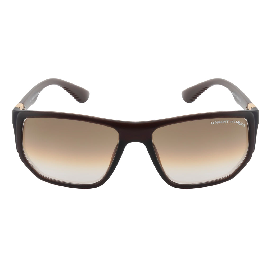Knight Horse Polarized Sunglasses | Geometric Brown Frame with Brown Lens