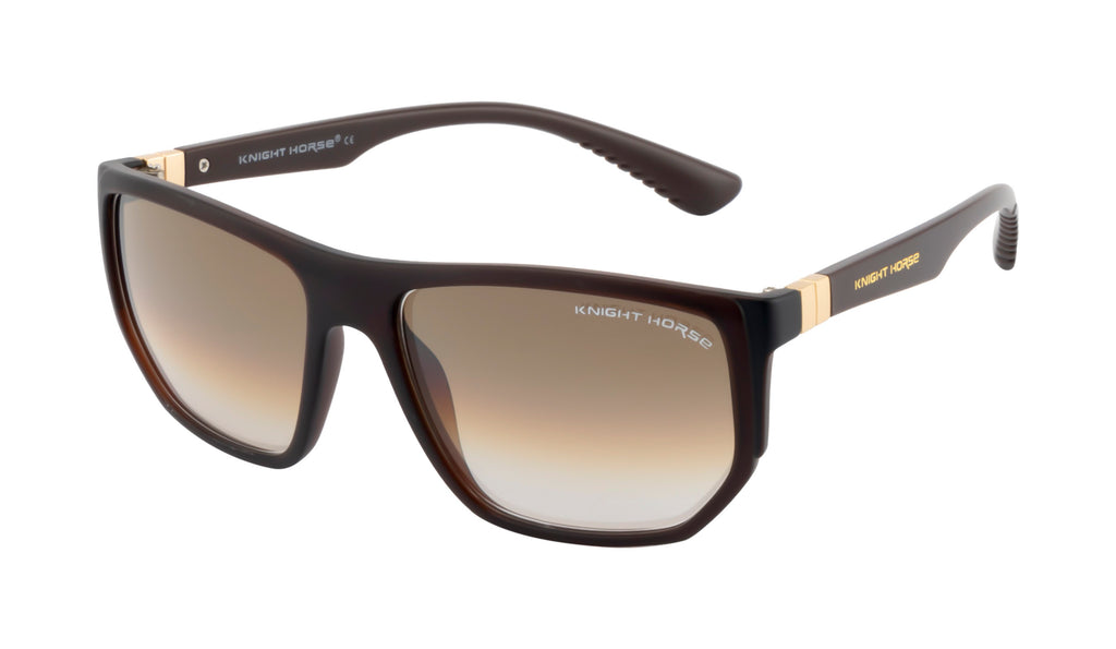 Knight Horse Polarized Sunglasses | Geometric Brown Frame with Brown Lens