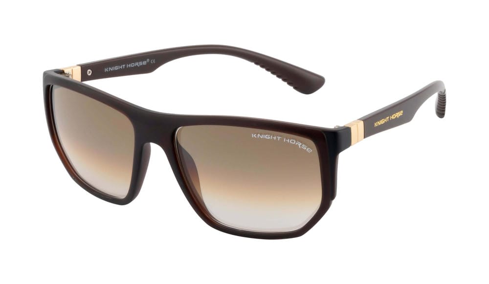 Knight Horse Polarized Sunglasses | Geometric Brown Frame with Brown Lens