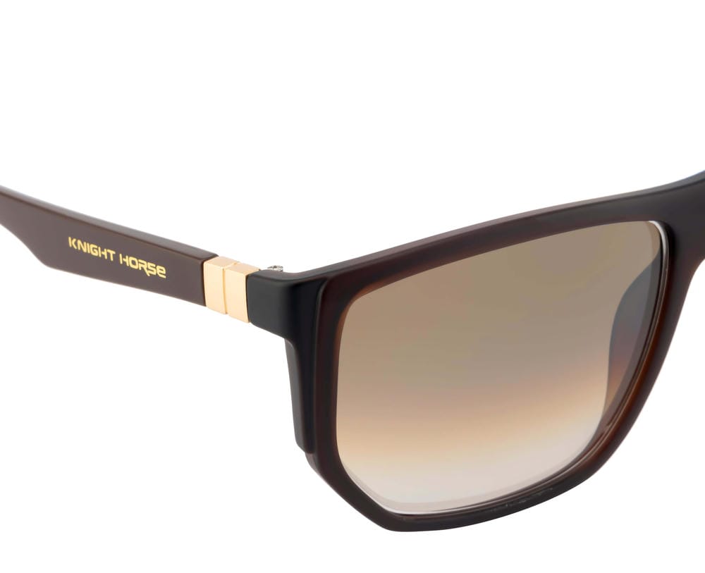 Knight Horse Polarized Sunglasses | Geometric Brown Frame with Brown Lens