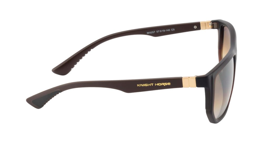 Knight Horse Polarized Sunglasses | Geometric Brown Frame with Brown Lens
