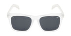 Stylish Polarized Sunglasses: Transparent White Frame With Black Lens