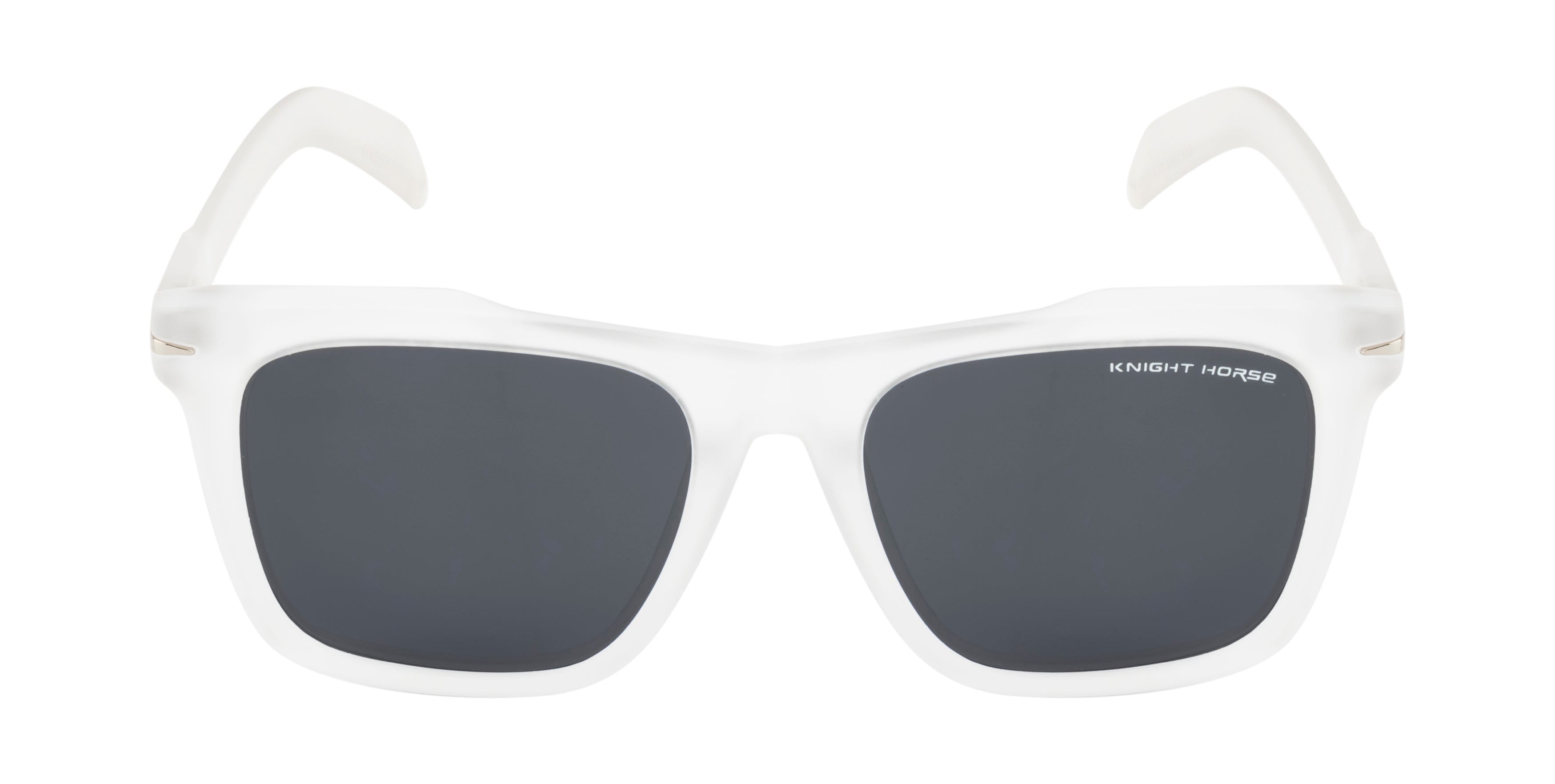Stylish Polarized Sunglasses: Transparent White Frame With Black Lens