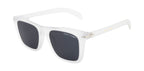 Stylish Polarized Sunglasses: Transparent White Frame With Black Lens
